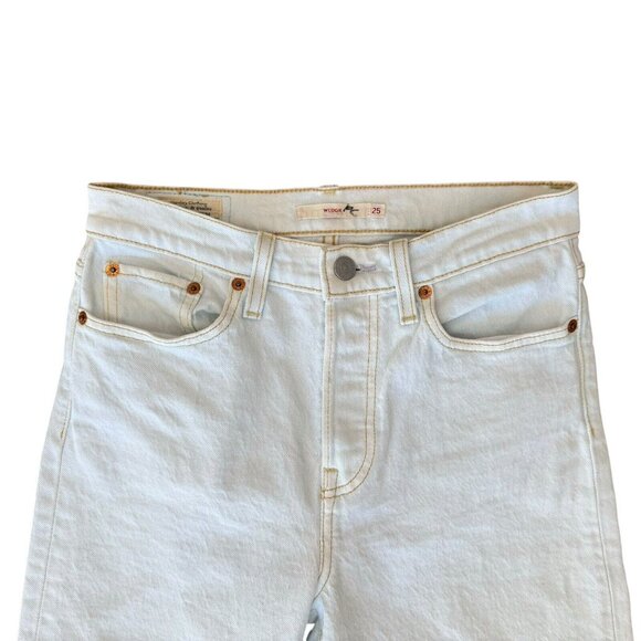 Levis Wedgie Jeans Womens 25 Light Wash High Rise Stretch Ankle - Picture 3 of 8